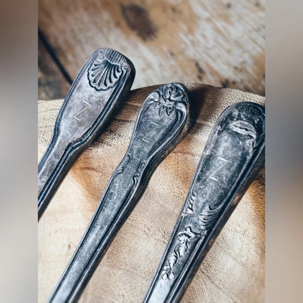 Vintage 3-Piece Stainless Serving Set Monogram Z Pie Server Spoon Fork